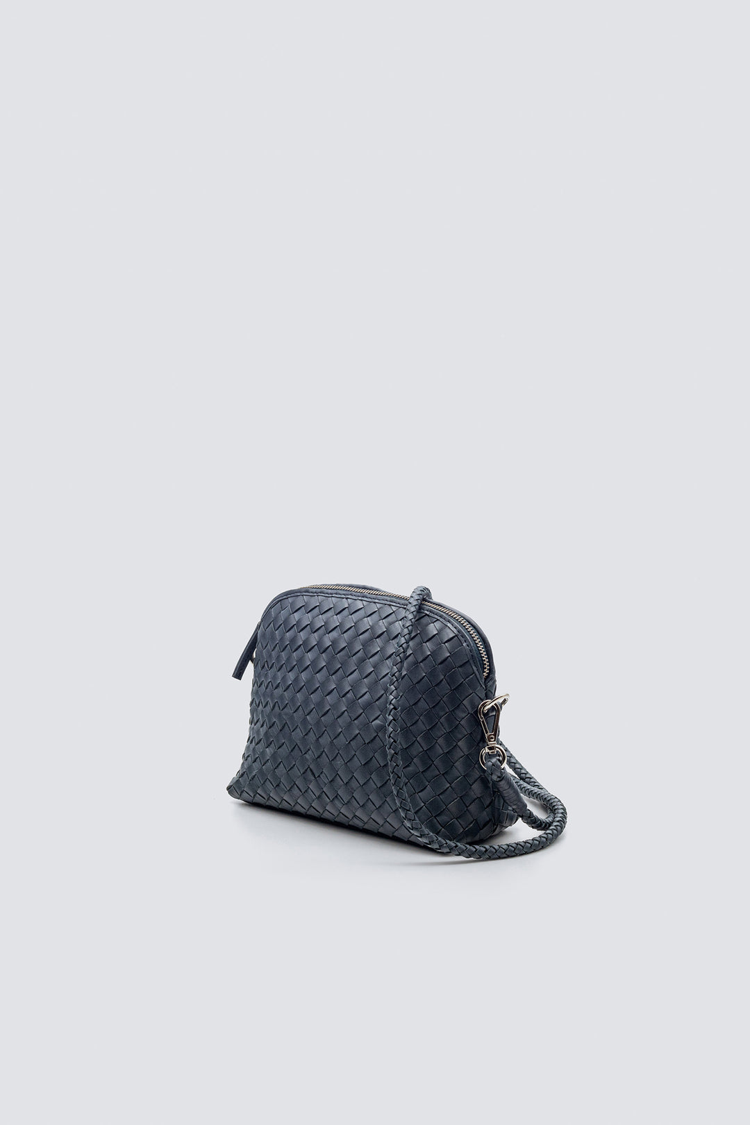 Dragon Diffusion woven leather bag handmade - Fellini Pochette Marine