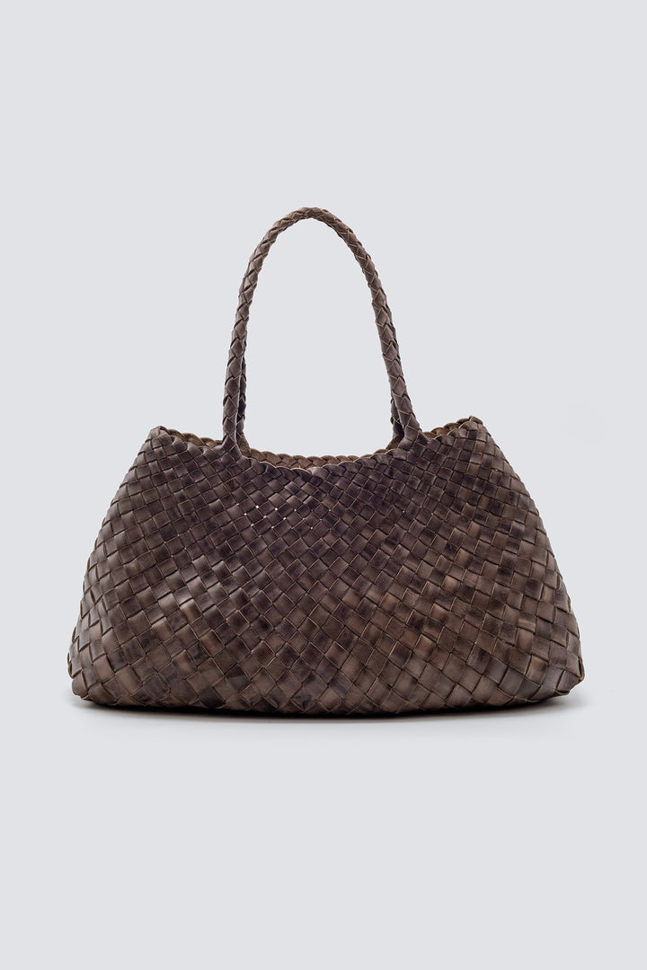 Dragon Diffusion woven leather bag handmade - Santa Croce Big Grey