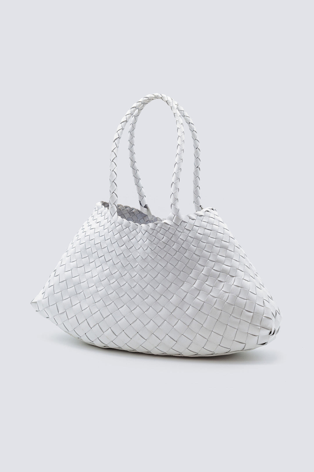 Dragon Diffusion woven leather bag handmade - Santa Croce Big White