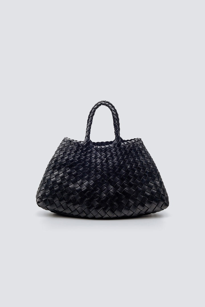 Dragon Diffusion woven leather bag handmade - Santa Croce Small Black