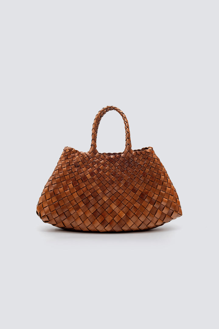 Dragon Diffusion woven leather bag handmade - Santa Croce Small Tan