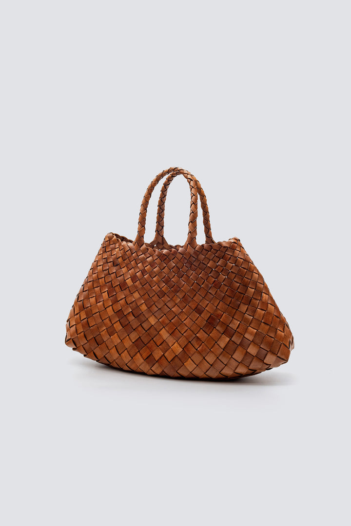 Dragon Diffusion woven leather bag handmade - Santa Croce Small Tan