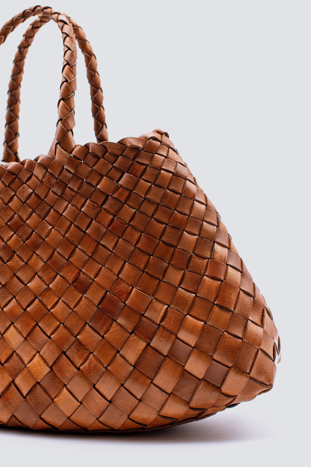 Dragon Diffusion woven leather bag handmade - Santa Croce Small Tan