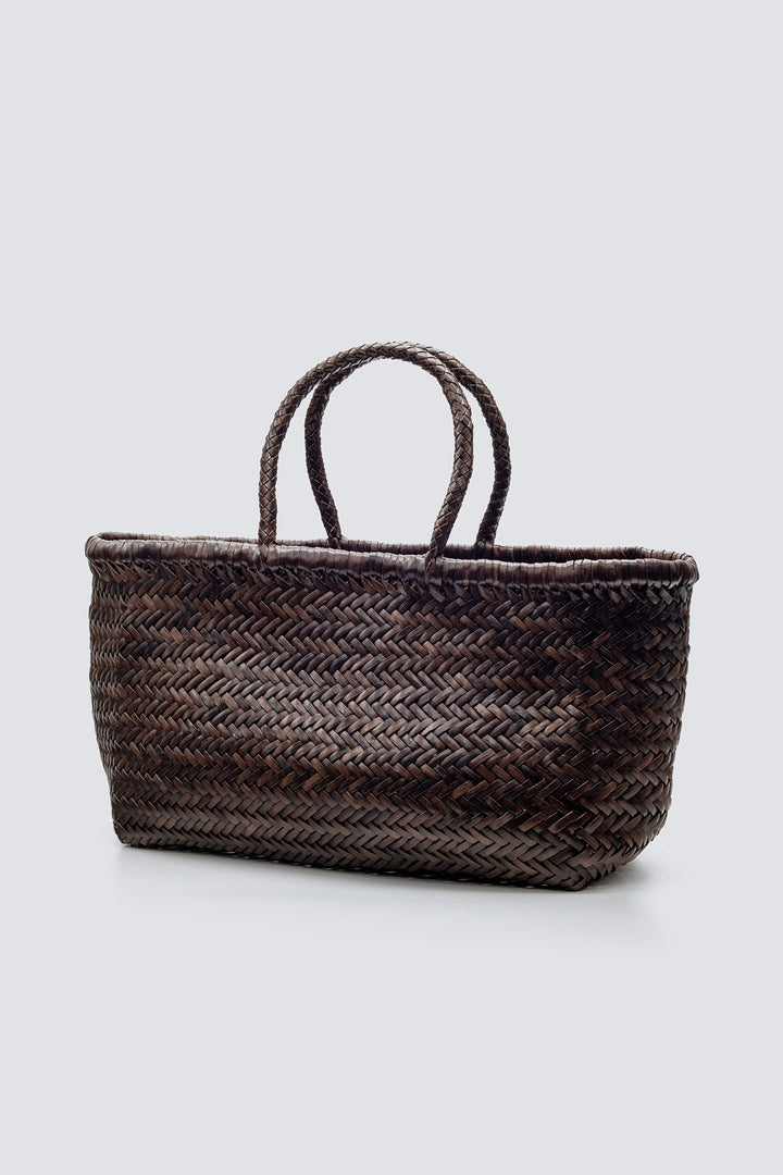 Dragon Diffusion woven leather bag handmade - Triple Jump Big Dark Brown