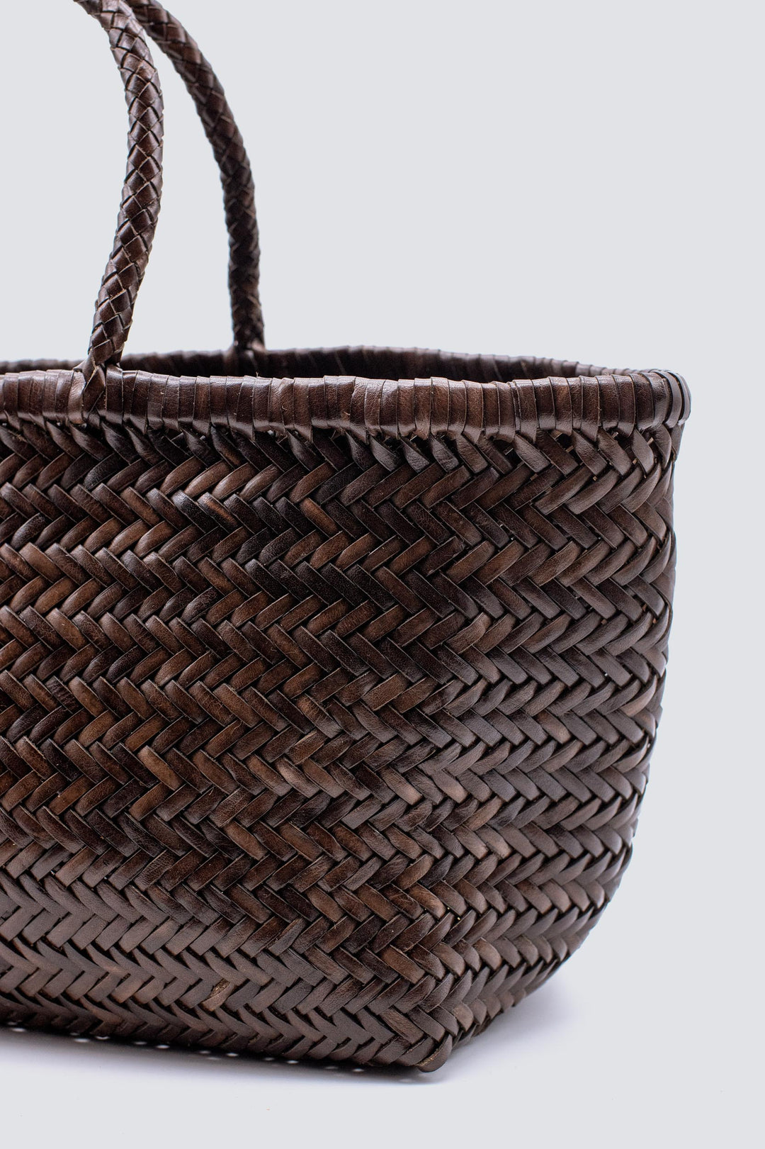 Dragon Diffusion woven leather bag handmade - Triple Jump Big Dark Brown