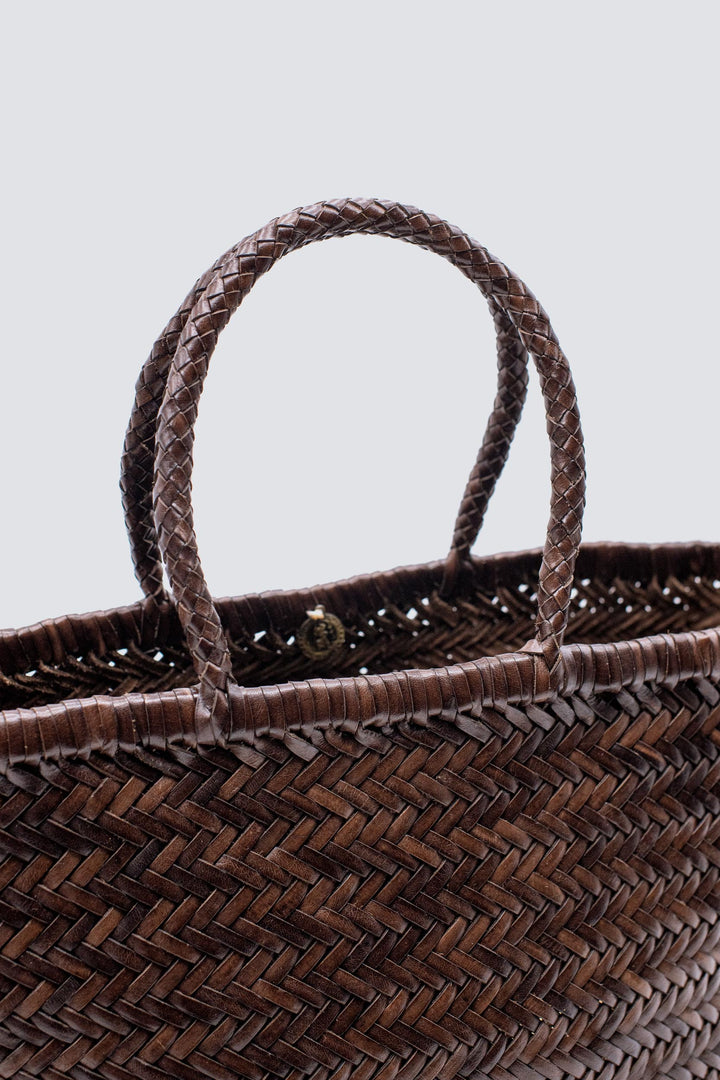 Dragon Diffusion woven leather bag handmade - Triple Jump Big Dark Brown