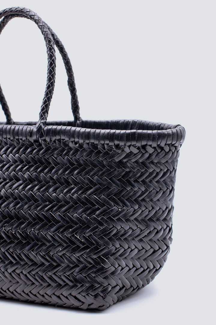 Dragon Diffusion woven leather bag handmade - Triple Jump Small Black