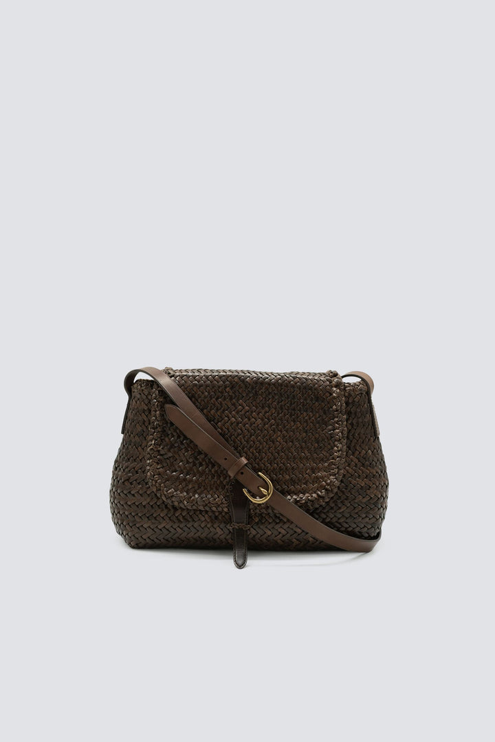 Dragon Diffusion woven leather bag handmade - City Bag Big Dark Brown