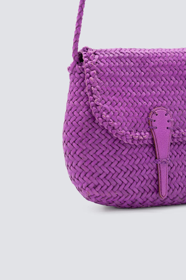 Dragon Diffusion woven leather bag handmade - Mini City Bag Magenta