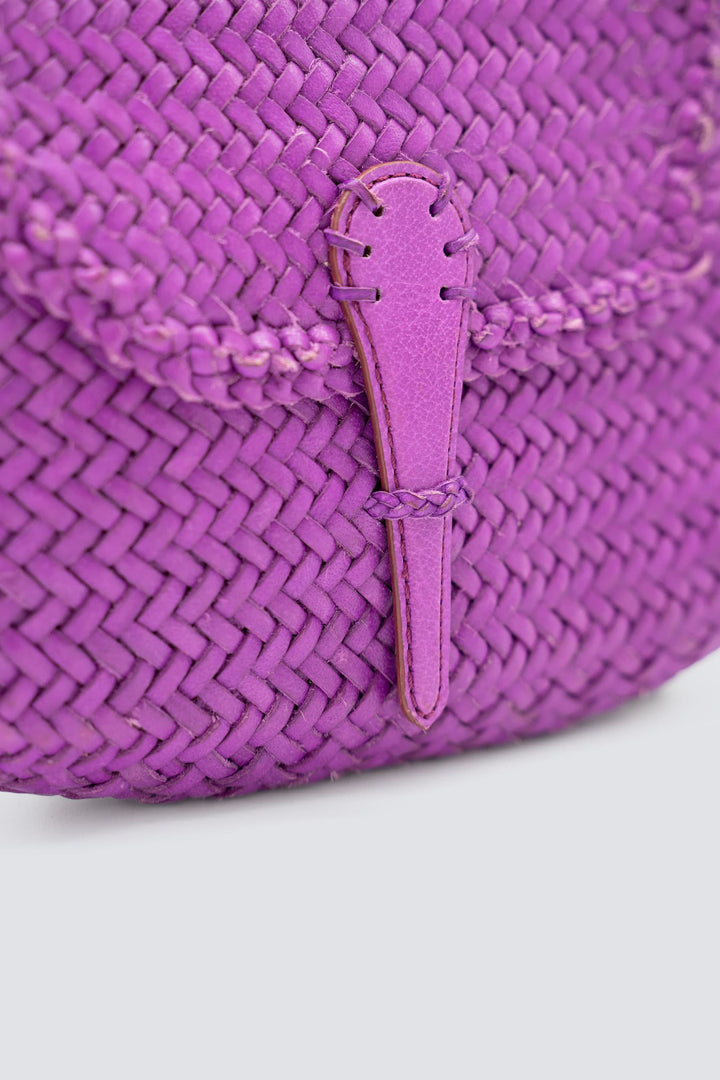 Dragon Diffusion woven leather bag handmade - Mini City Bag Magenta