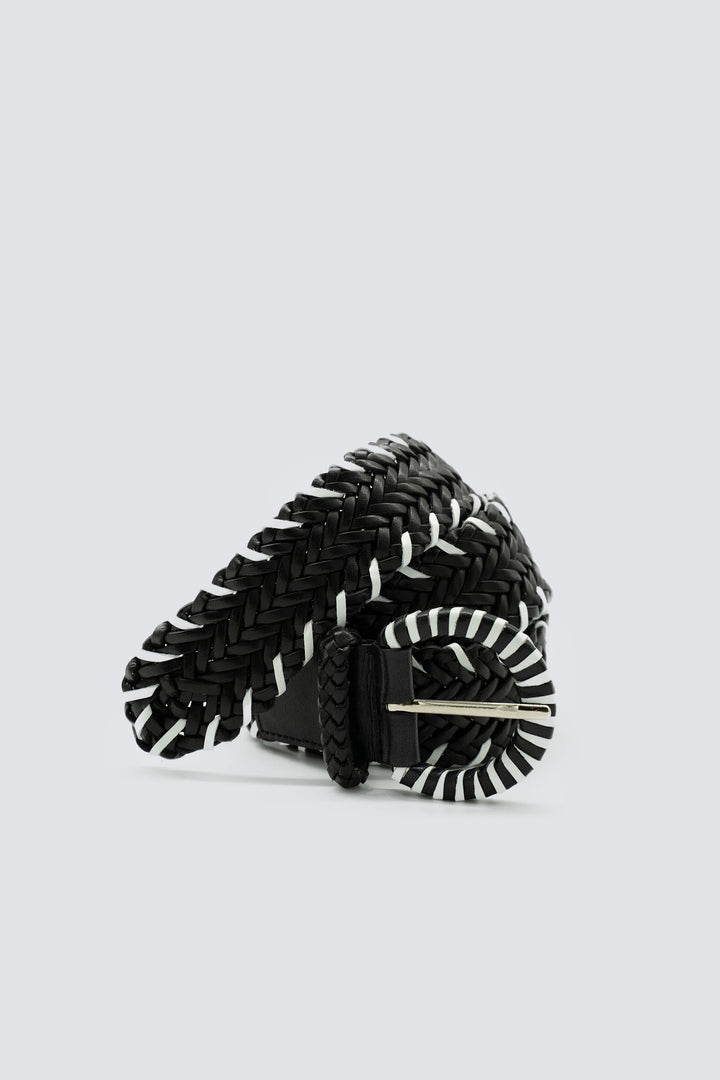 Dragon Diffusion - 16 Ply Handwoven Belt Black/White