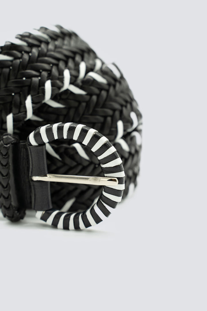 Dragon Diffusion - 16 Ply Handwoven Belt Black/White