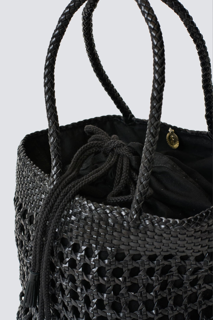 Dragon Diffusion woven leather bag handmade - Big Bucket XXL Black