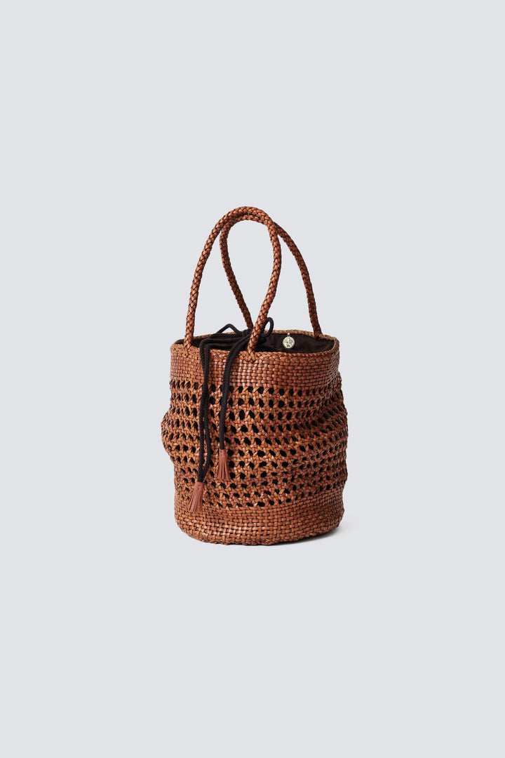 Dragon Diffusion woven leather bag handmade - Big Bucket XXL Tan