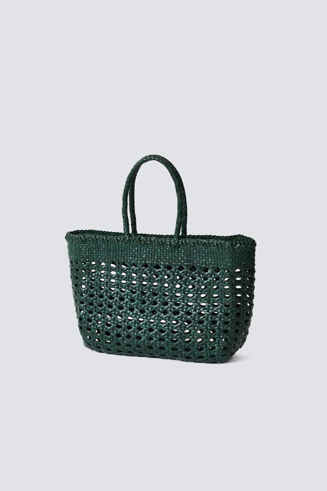 Dragon Diffusion woven leather bag handmade - Cannage Kanpur Forest Green