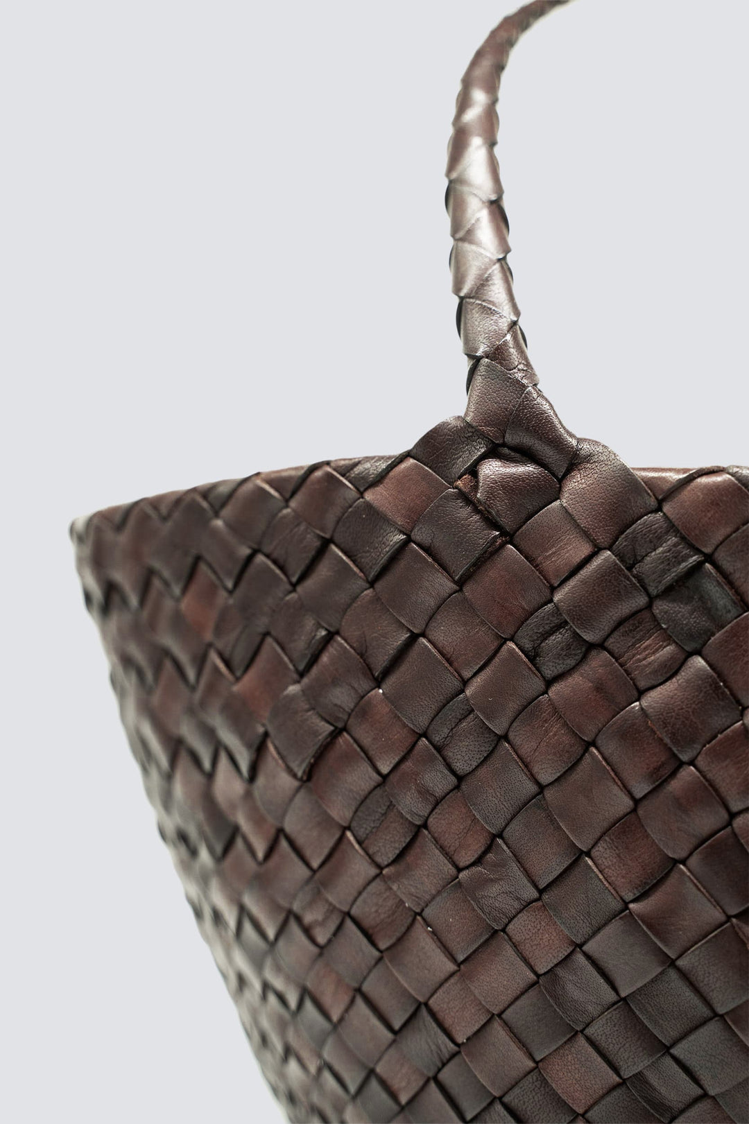 Dragon Diffusion woven leather bag handmade - Egola Dark Brown