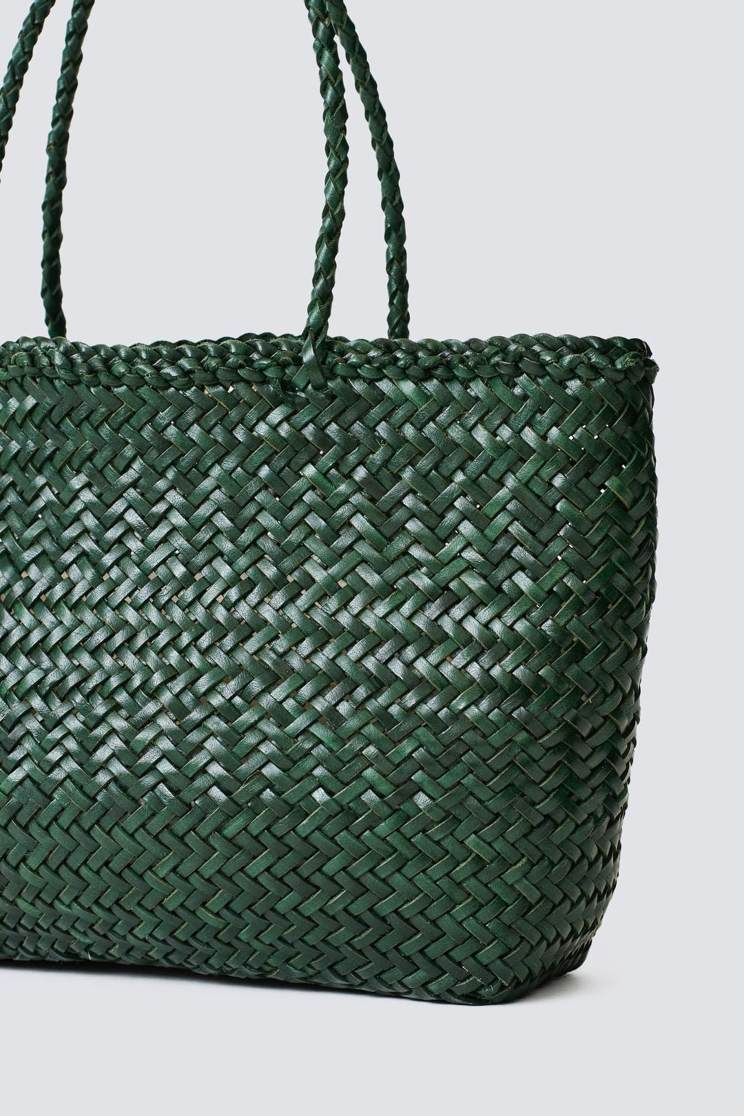 Dragon Diffusion woven leather bag handmade - Gora Kete Forest Green