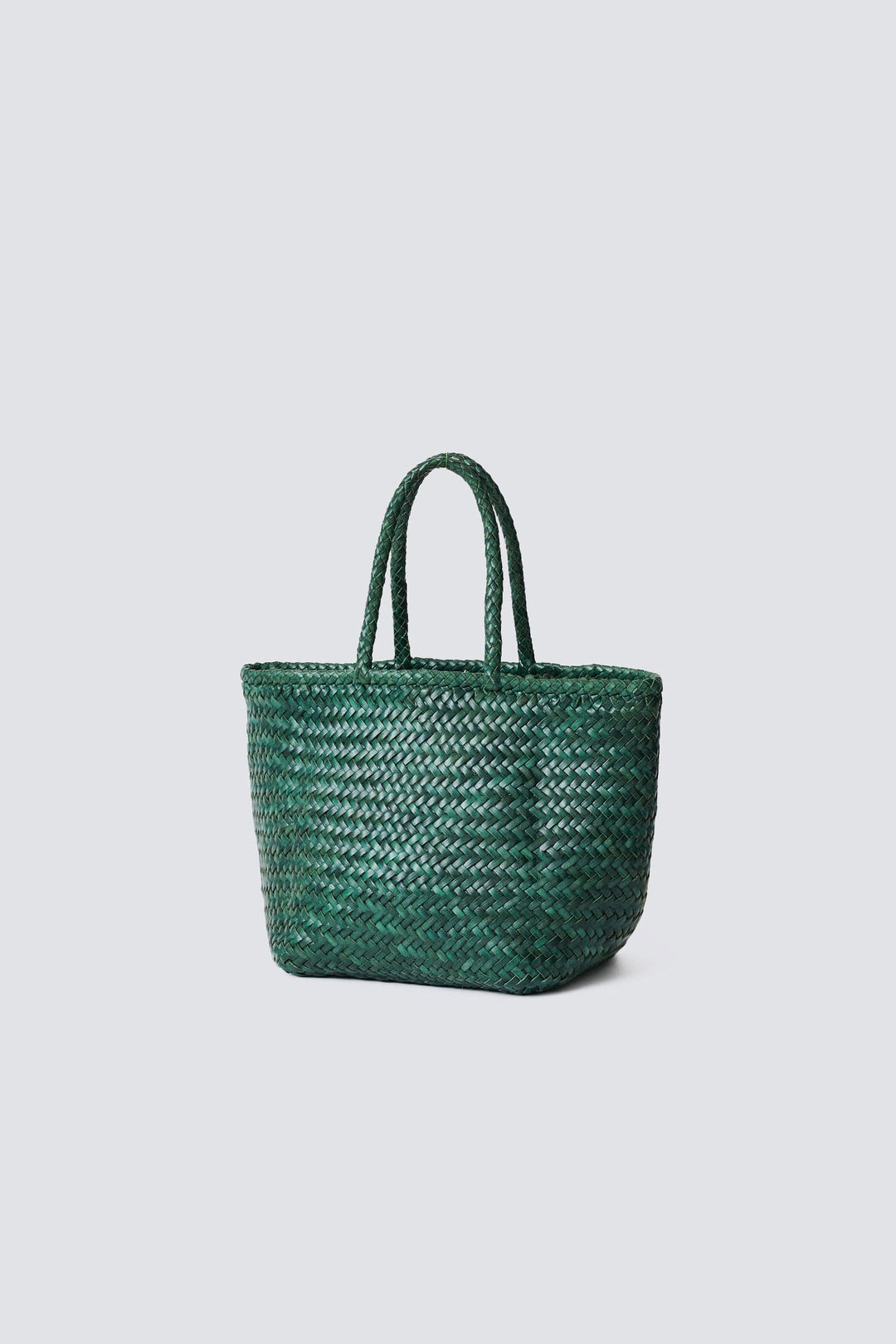 Dragon Diffusion woven leather bag handmade - Grace Basket Small Forest Green 