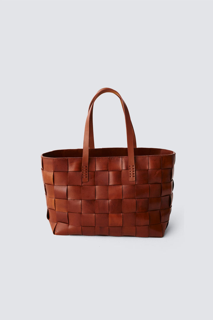 Dragon Diffusion woven leather bag handmade - Japan Tote Tan