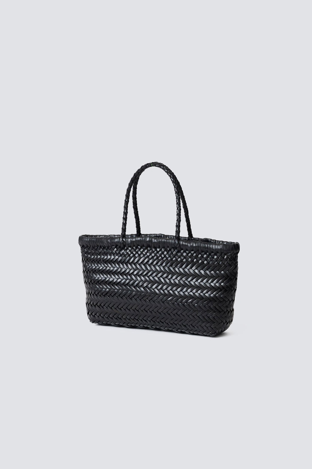 Dragon Diffusion woven leather bag handmade - Mini Flat Gora Black