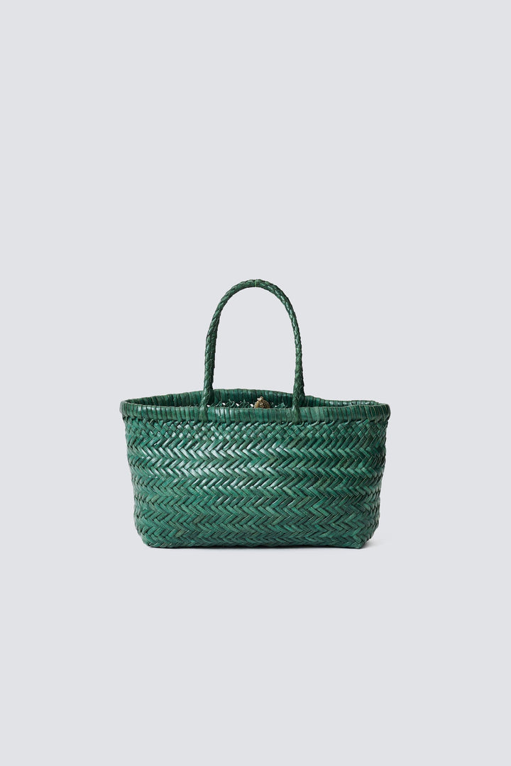 Dragon Diffusion woven leather bag handmade - Mini Flat Gora Forest Green