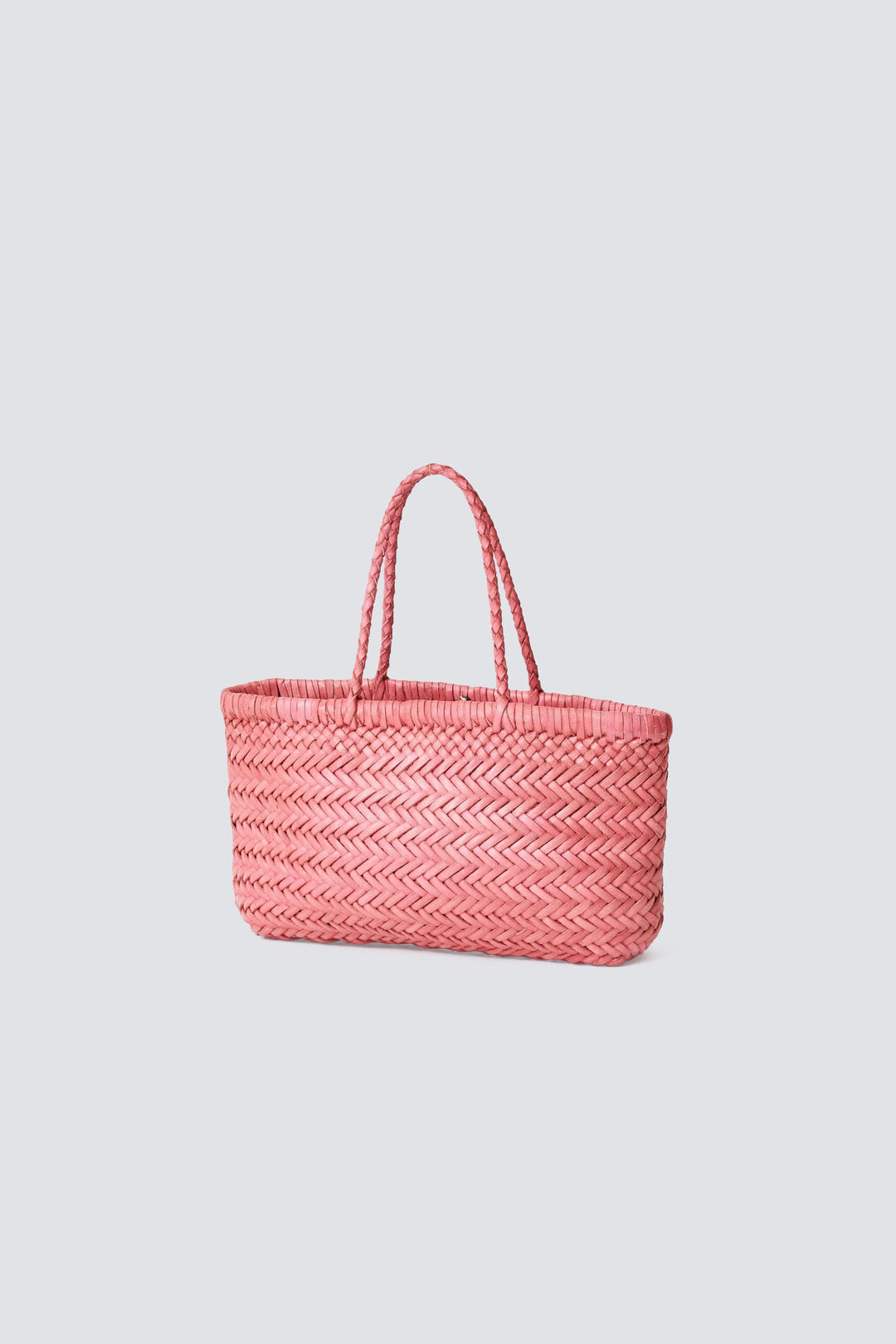 Dragon Diffusion woven leather bag handmade - Mini Flat Gora Pink