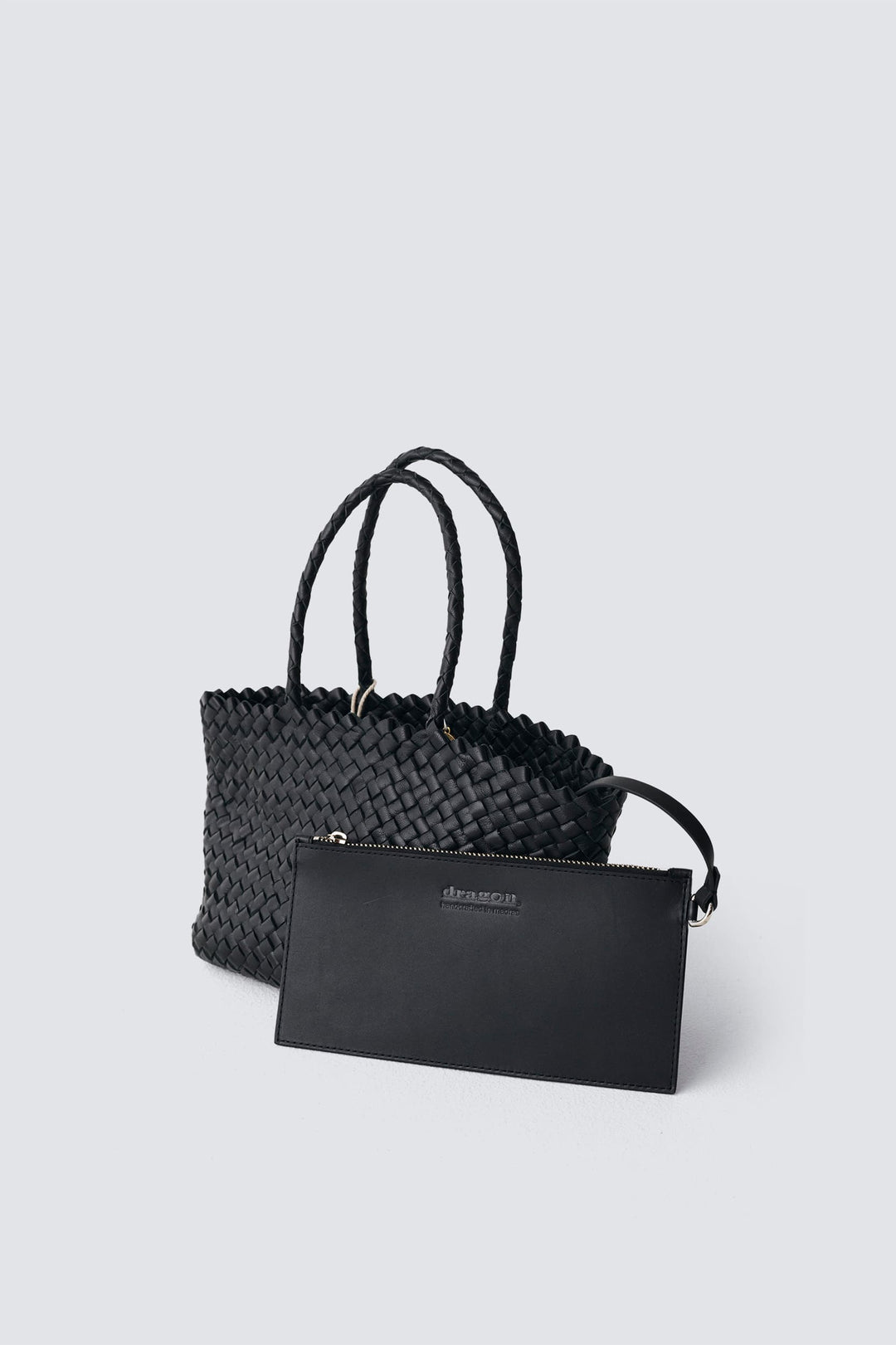 Dragon Diffusion woven leather bag handmade - Mini Inside-Out Black