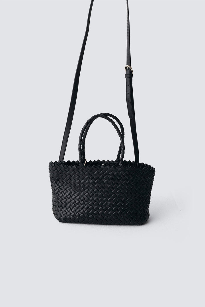 Dragon Diffusion woven leather bag handmade - Mini Inside-Out Black