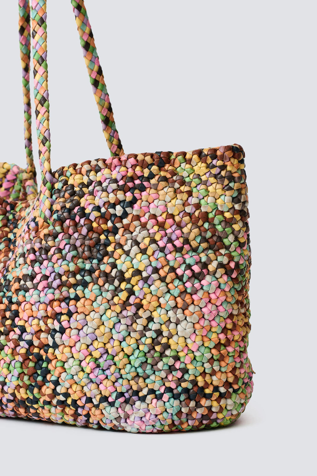 Dragon Diffusion woven leather bag handmade - Octo Multi Pastels