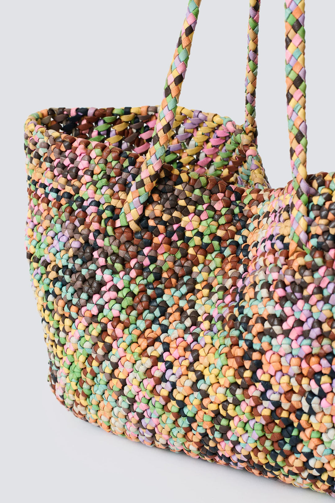 Dragon Diffusion woven leather bag handmade - Octo Multi Pastels