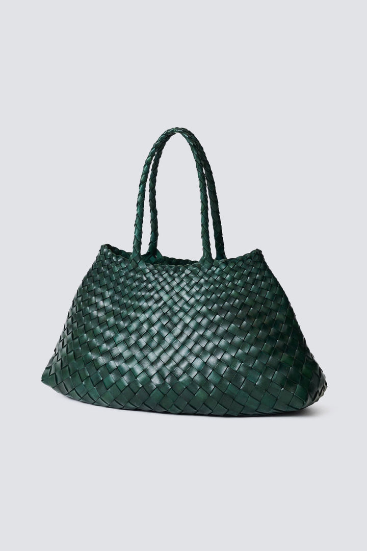 Dragon Diffusion woven leather bag handmade - Santa Croce Forest Green