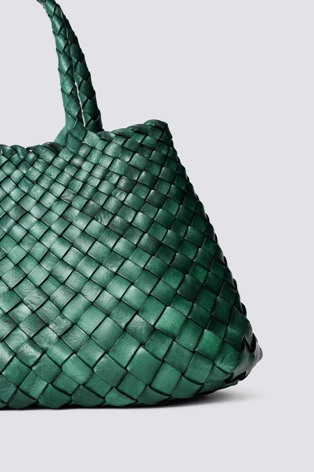 Dragon Diffusion woven leather bag handmade - Santa Croce Small Forest Green