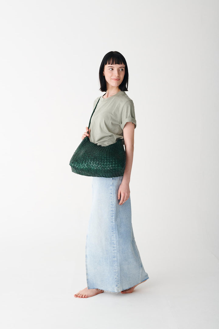 Dragon Diffusion woven leather bag handmade - Santa Rosa Forest Green