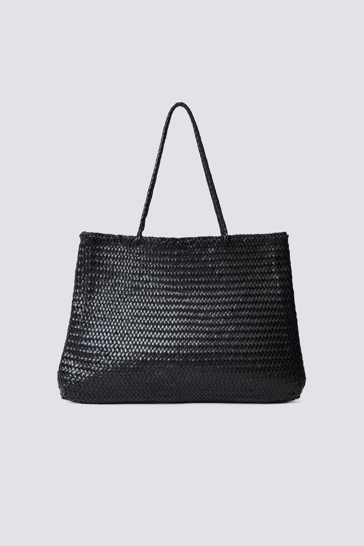 Dragon Diffusion woven leather bag handmade - Sophie Large Black