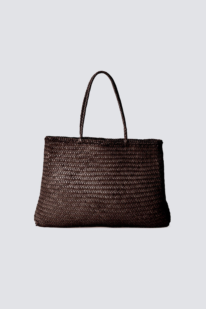 Dragon Diffusion woven leather bag handmade - Sophie Large Dark Brown