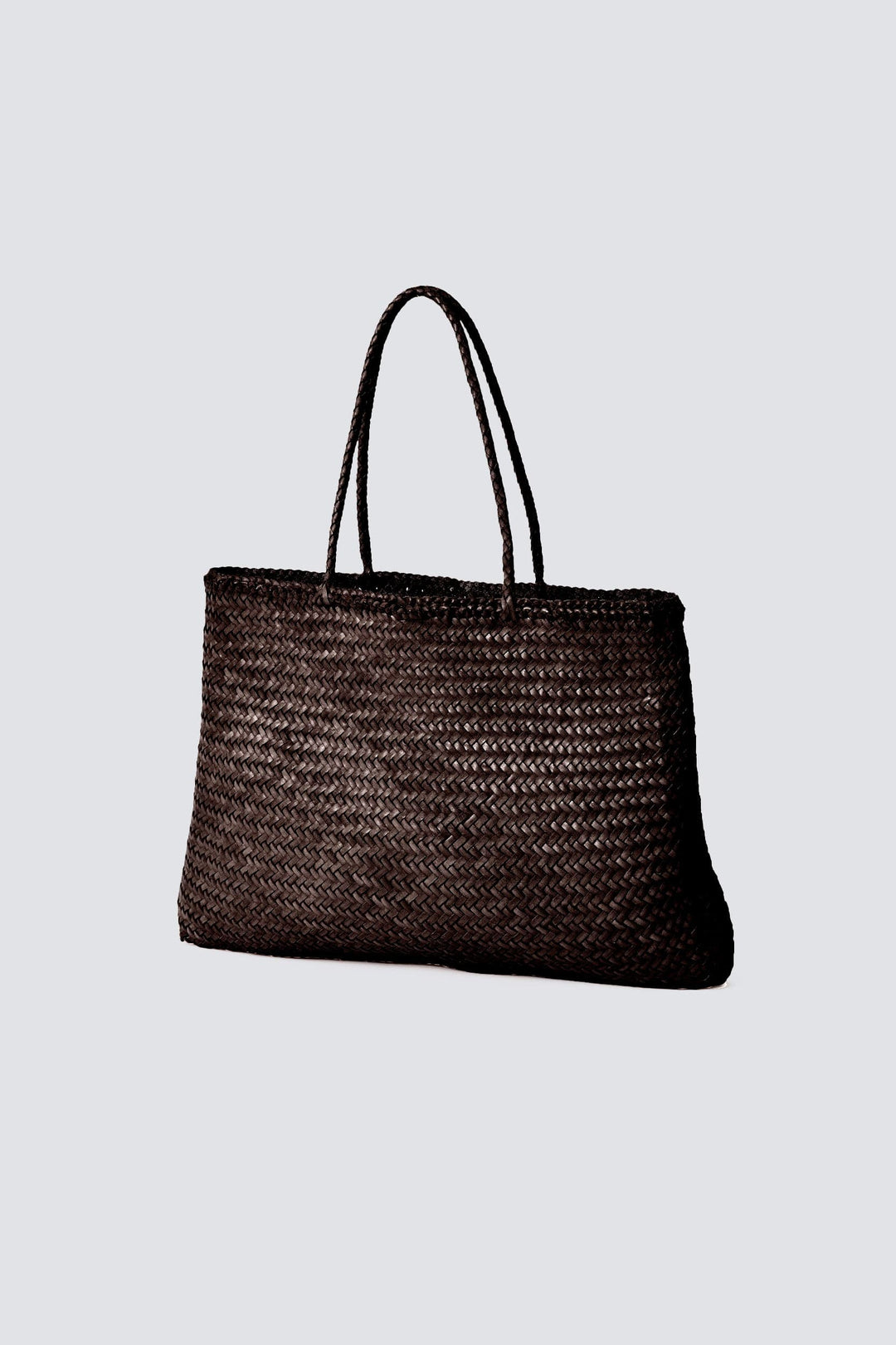 Dragon Diffusion woven leather bag handmade - Sophie Large Dark Brown