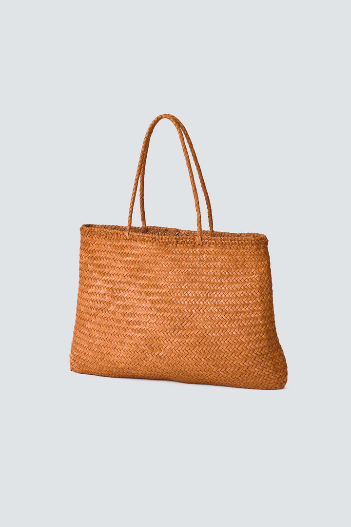 Dragon Diffusion woven leather bag handmade - Sophie Large Tan