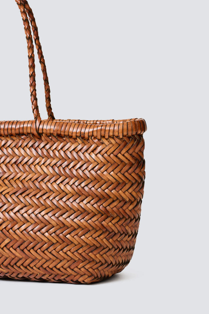 Dragon Diffusion woven leather bag handmade - Bamboo Triple Jump Mini Tan