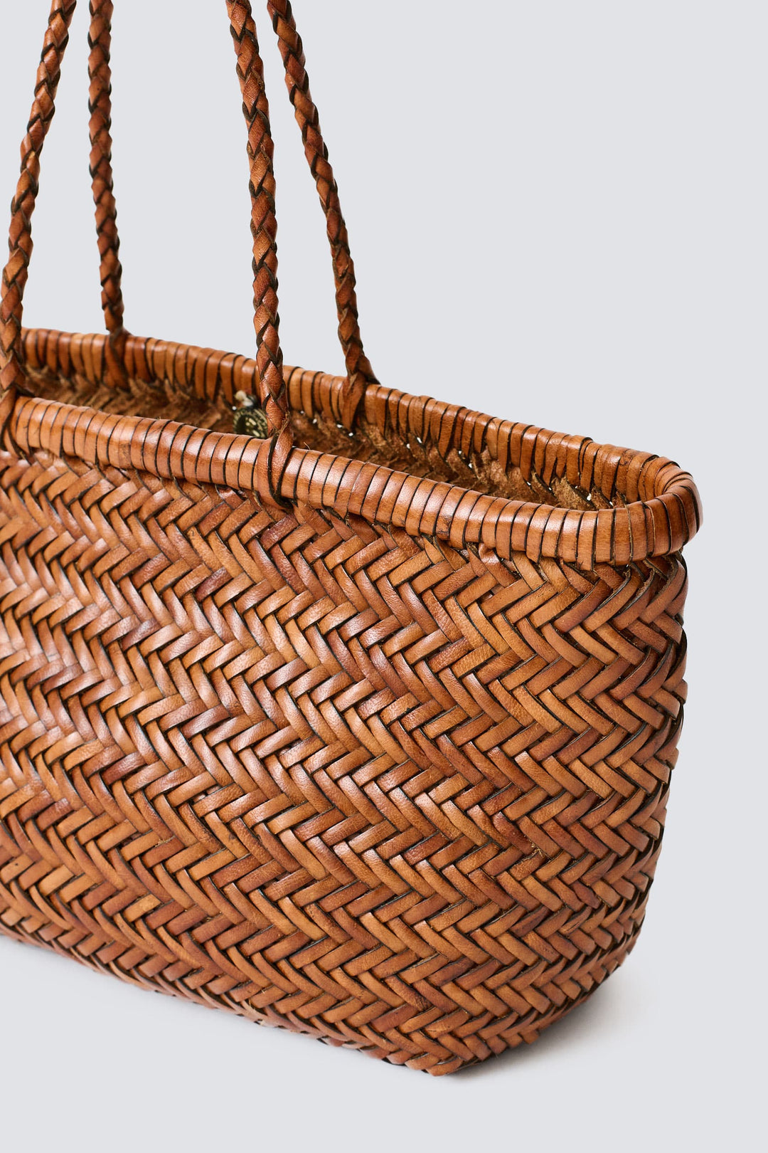 Dragon Diffusion woven leather bag handmade - Bamboo Triple Jump Mini Tan