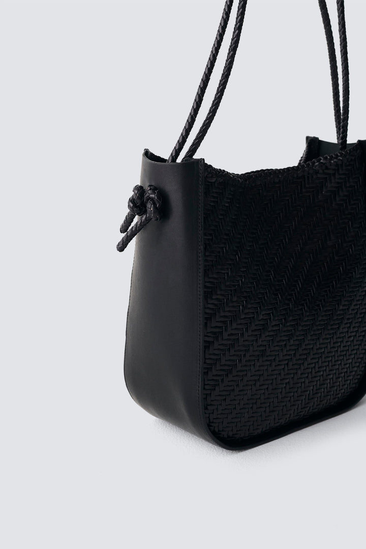 Dragon Diffusion woven leather bag handmade - Wanaka Black