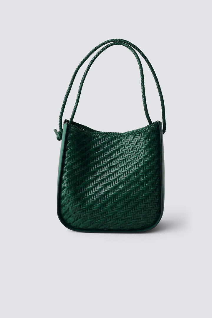 Dragon Diffusion woven leather bag handmade - Wanaka Forest Green 