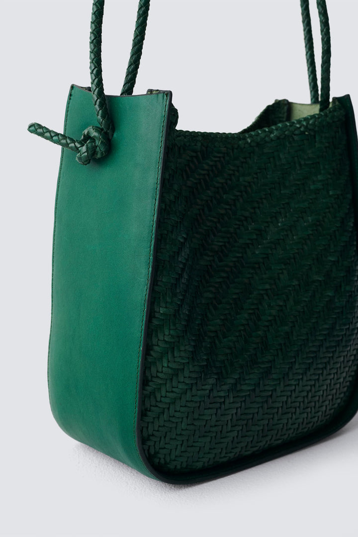 Dragon Diffusion woven leather bag handmade - Wanaka Forest Green 