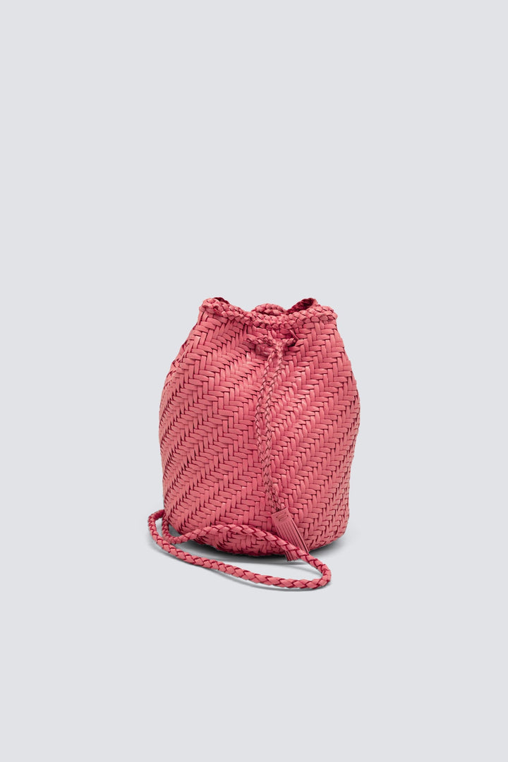 Dragon Diffusion woven leather bag handmade - Pompom Double Jump Strawberry