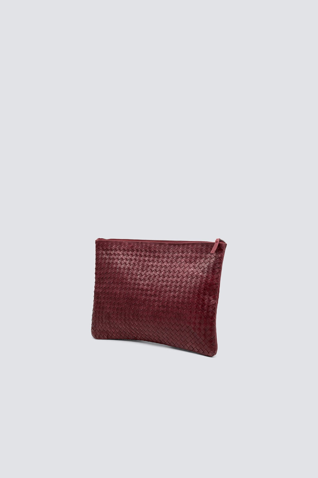 Dragon Diffusion woven leather bag handmade - A4 Pochette Bordeaux